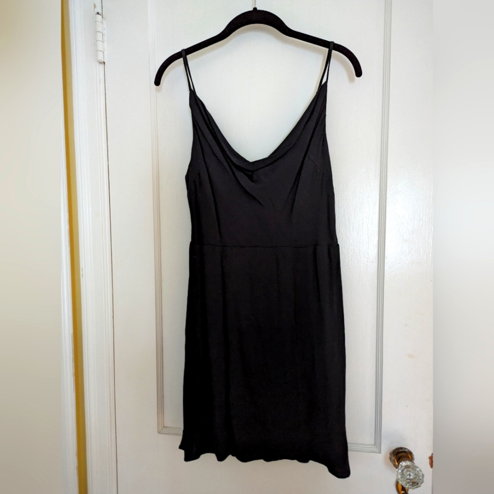 Aritzia Black Dress with Drape Necklone